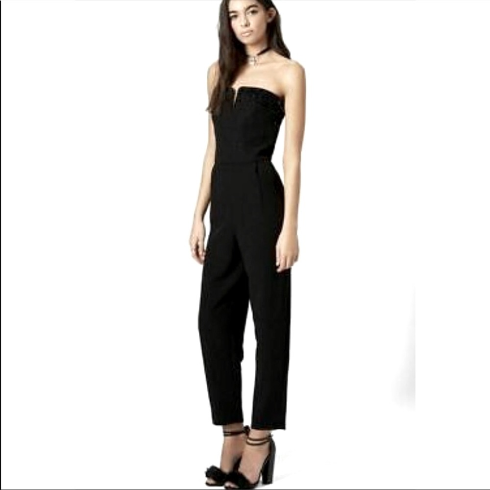 Topshop Jumpsuit Romper Pant Strapless Black US2